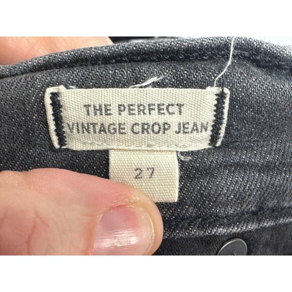 Madewell Women's The Perfect Vintage Black Stretch Denim Jeans - Size 27 (29x27) - Picture 5 of 7